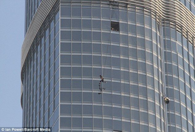 Tom Cruise traversing the world's tallest building in Mission: Impossible Ghost Protocol