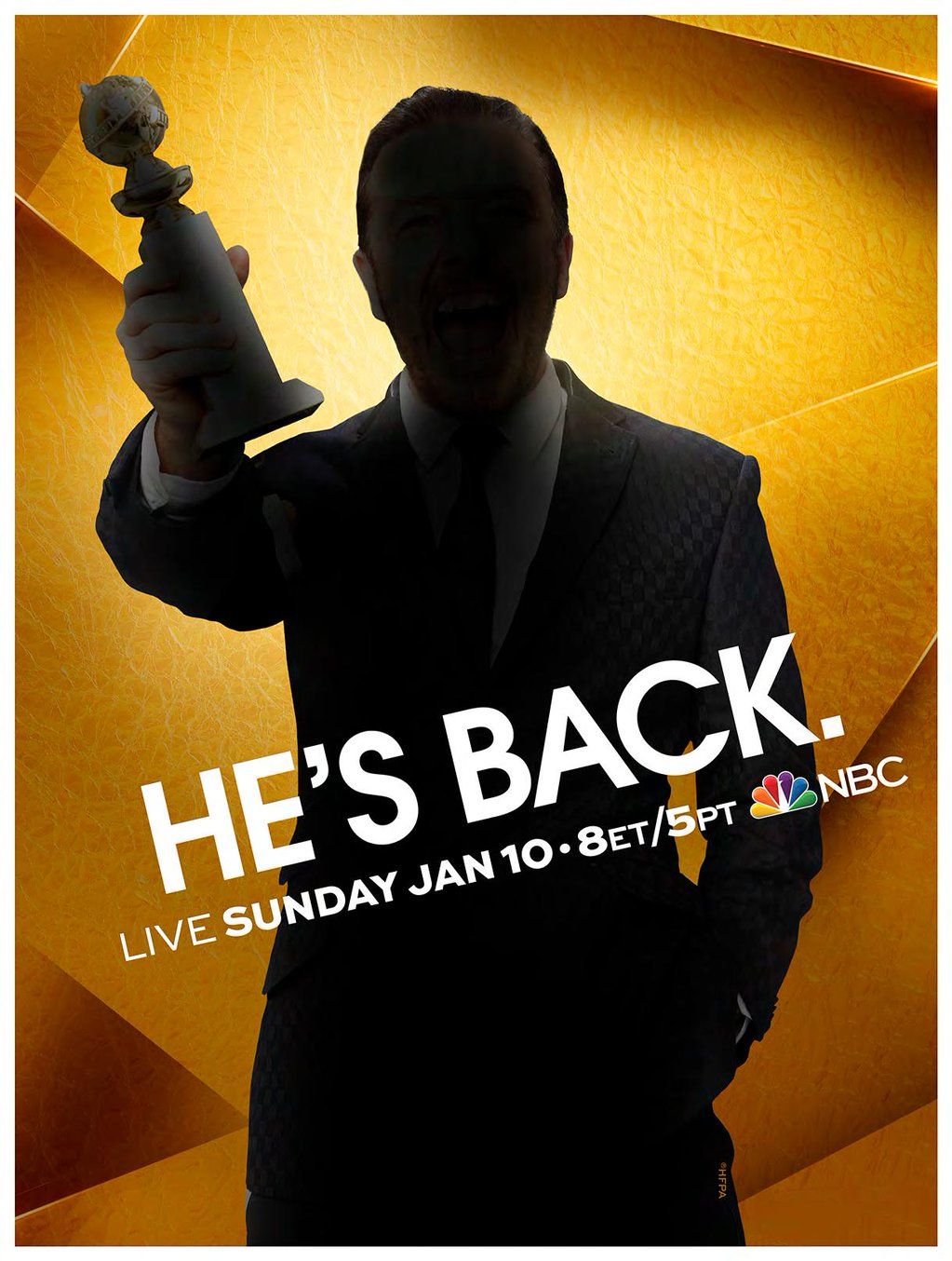 Golden Globes 2016 Ricky Gervais Poster