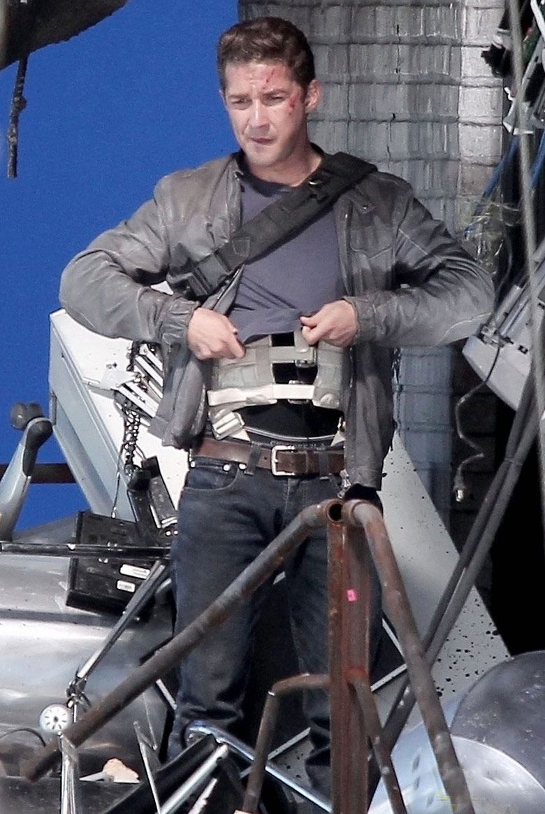 Shia LaBeouf on the set of Transformers: Dark of the Moon
