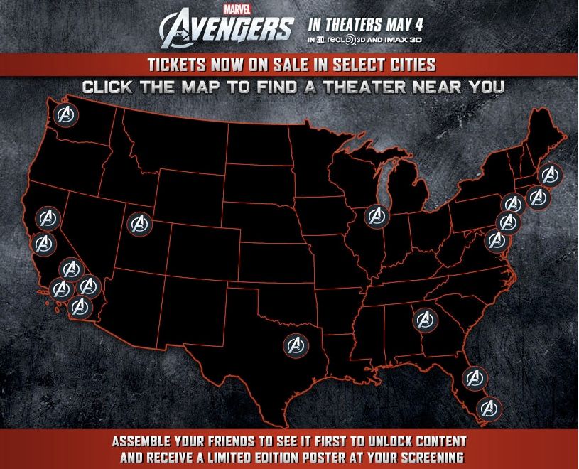 Marvel's The Avengers Ticket Sales Map