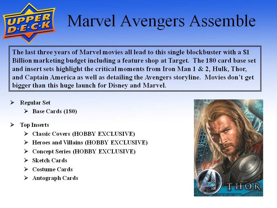 The Avengers Thor Upper Deck Trading Card