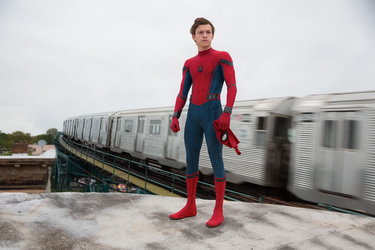 Spider-Man Homecoming Peter Parker at Train Station photo