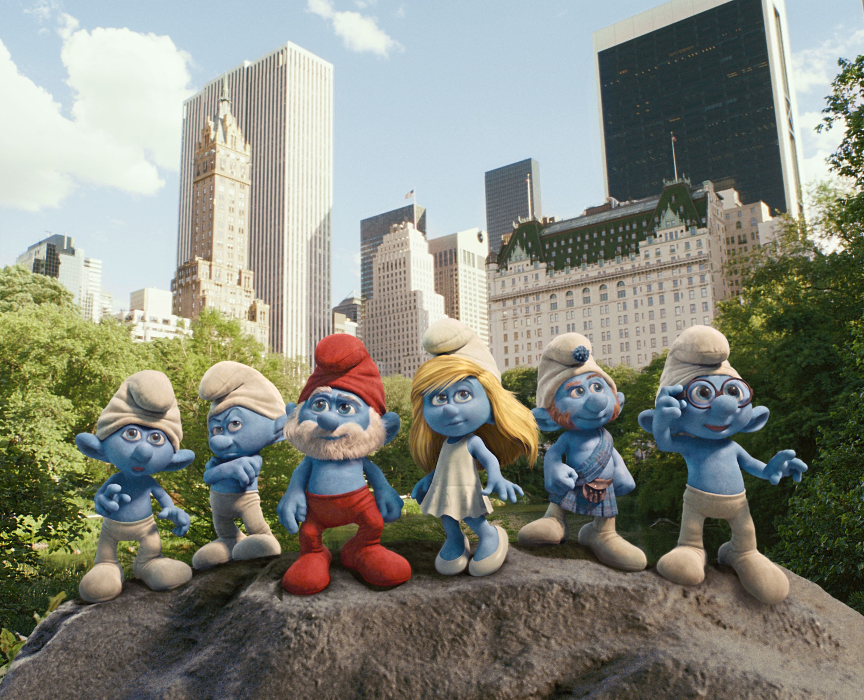 The Smurfs step into the real world for the first time{59} For me, there was a fair amount of that. I had a very specific take on a couple of ways I thought Gargamel could be funny throughout the script. They liked those ideas, so I sat with the writers for awhile and tried to infuse that, particularly with the married relationship between Gargamel and Azreal. I wanted them to be like an old married couple who were bickering a lot. Then it was more about fitting the voice I had.