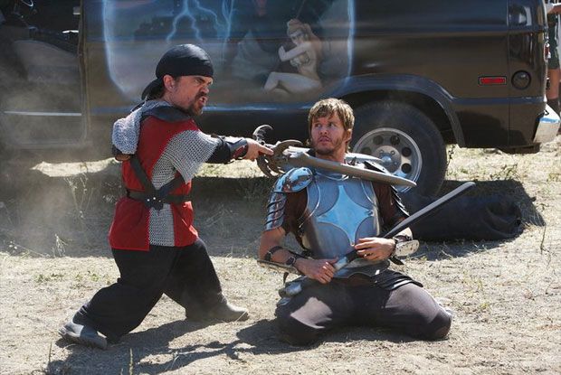 Peter Dinklage slays Jimmi Simpson in Knights of Badassdom{48} It has characters that, we think, you'll care about. That's one of the reasons why we have such a strong cast, because the characters are so strong and they resonate with people.