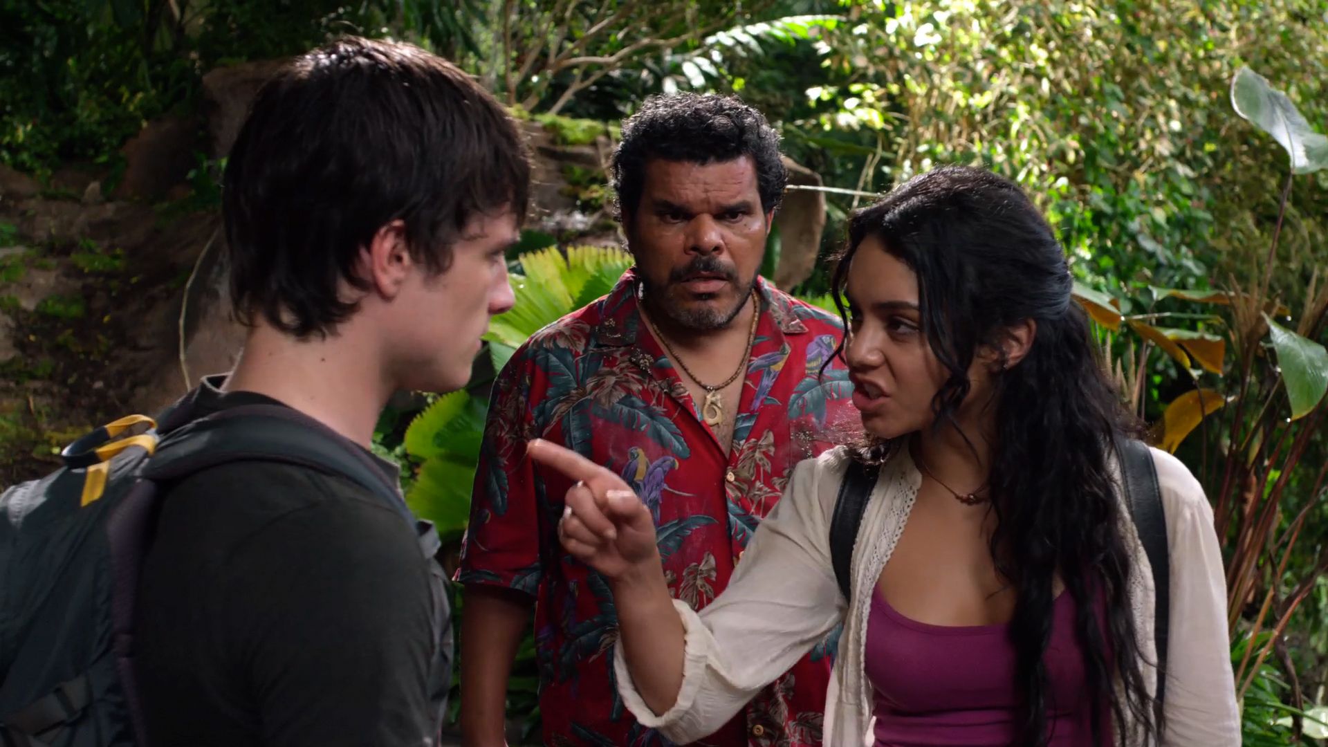 Josh Hutcherson, Luis Guzman, and Vanessa Hudgens on the set of Journey 2: The Mysterious Island{98} Very similar, a very similar audience. Families with maybe ten, nine year olds and up, I'd say. What's cool about these movies is that there is some humor in there that I think older people will find funny, too. So, it's not more like another animated movie where you take your kids to it. I think that adults will actually enjoy it as well.