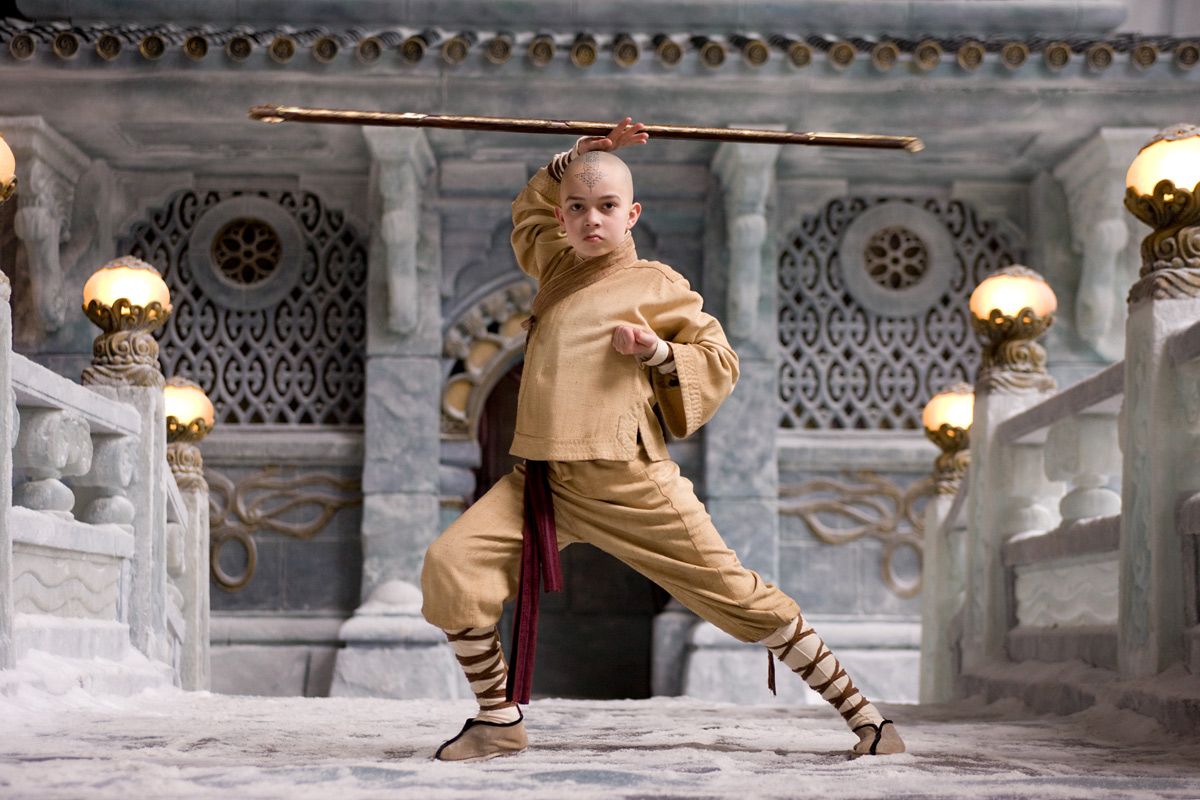 Noah Ringer plays Aang, an Avatar who can manipulate weatherThere's a very Asian feel to the story, so we studied a lot of temples in Burma and Cambodia and there's Indian influences, Chinese, any chance we could get to base it in reality, we would use real world temples, Alzmann added.