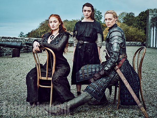 Game of Thrones Season 6 Gwendoline Christie Maisie Williams and Sophie Turner Portrait 2