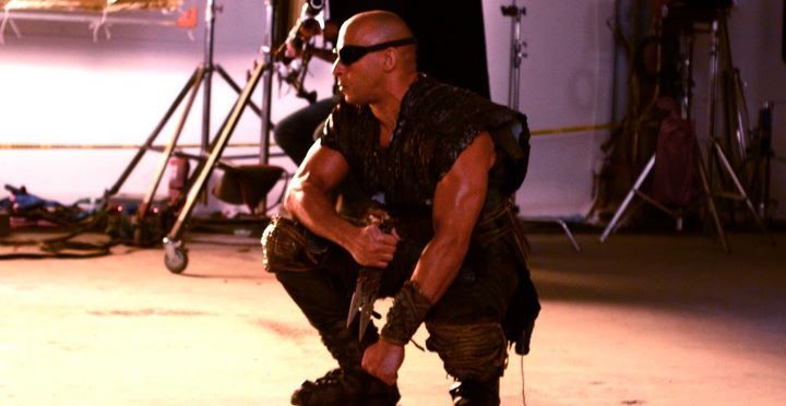 Vin Diesel on the Riddick Set