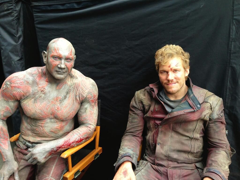 Drax and Star-Lord BTS Guardians of the Galaxy Photo