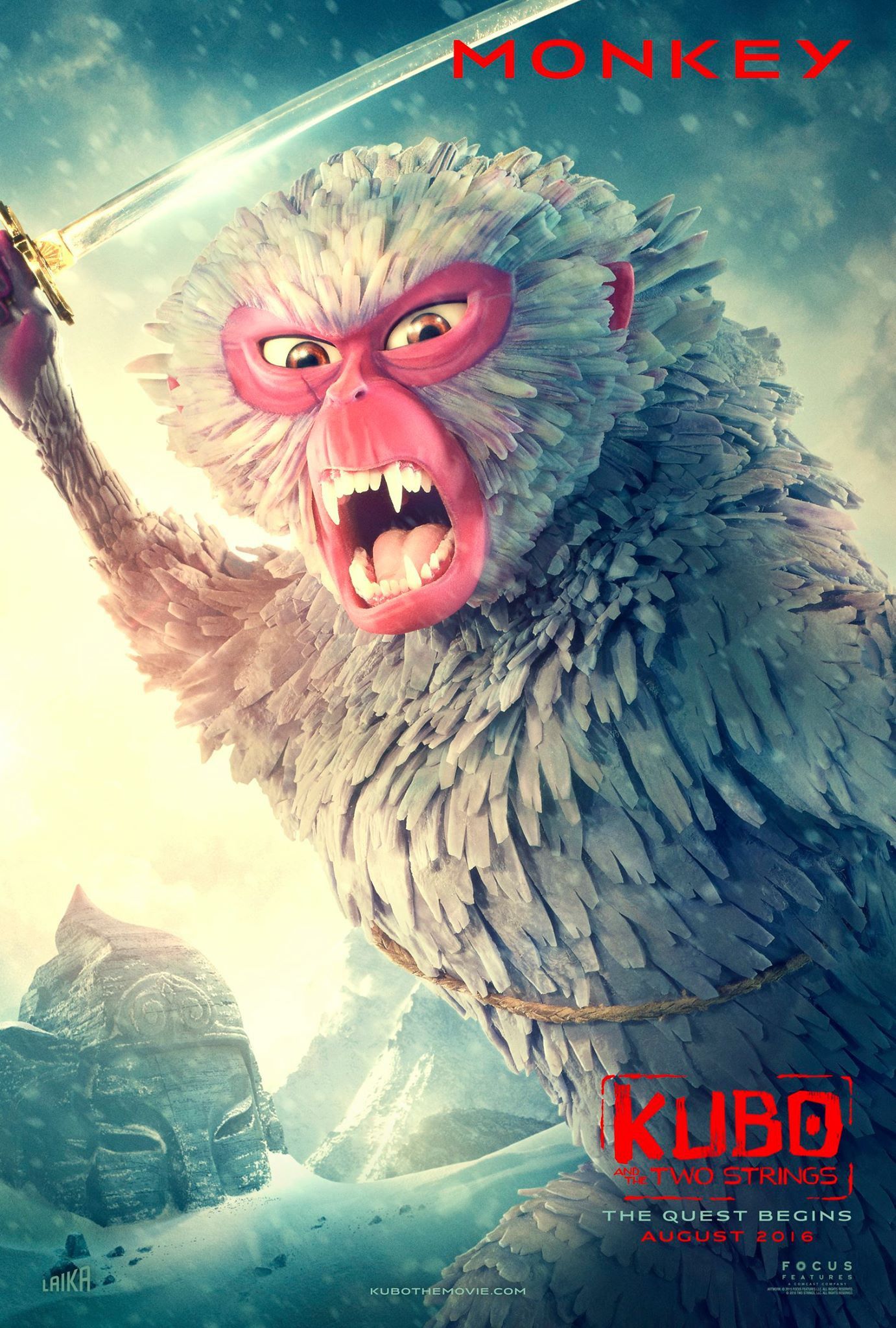 Kubo and the Two Strings Monkey Poster