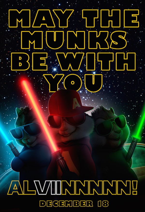 Alvine and the Chipmunks Star Wars poster