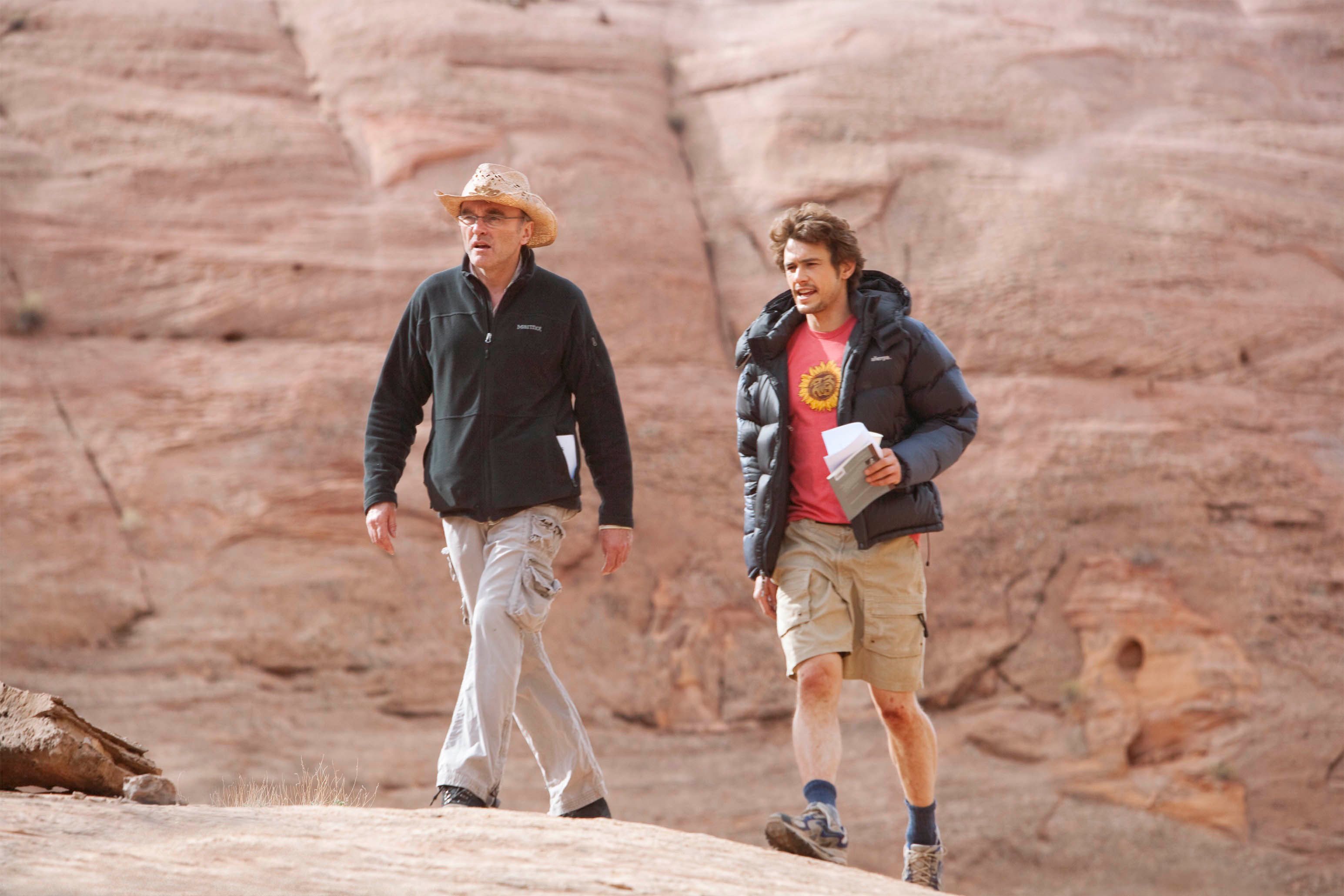 James Franco and Danny Boyle on the set of 127 Hours