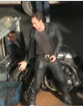 Nicolas Cage on set of Ghost Rider: Spirit of Vengeance