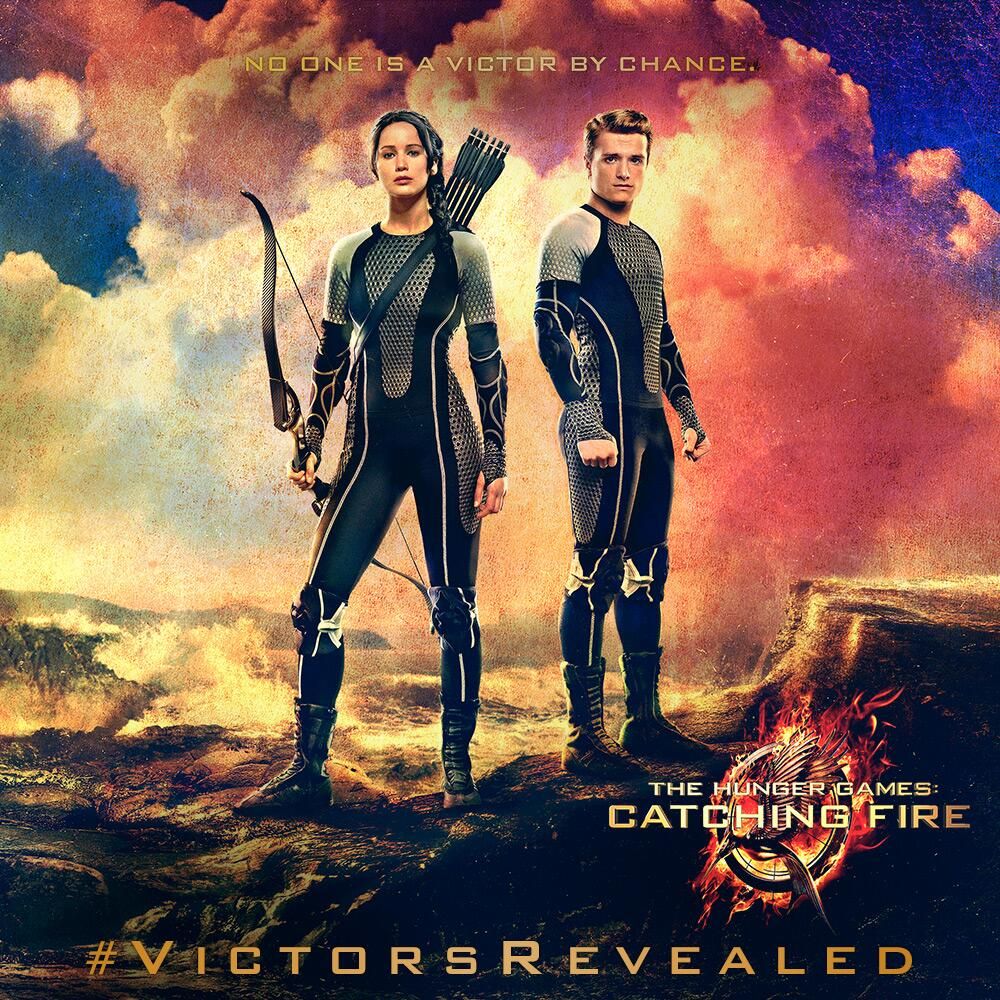 The Hunger Games Victors Banner with Katniss and Peeta