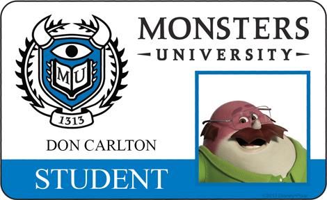 Monsters University Meet the Students ID Card 8