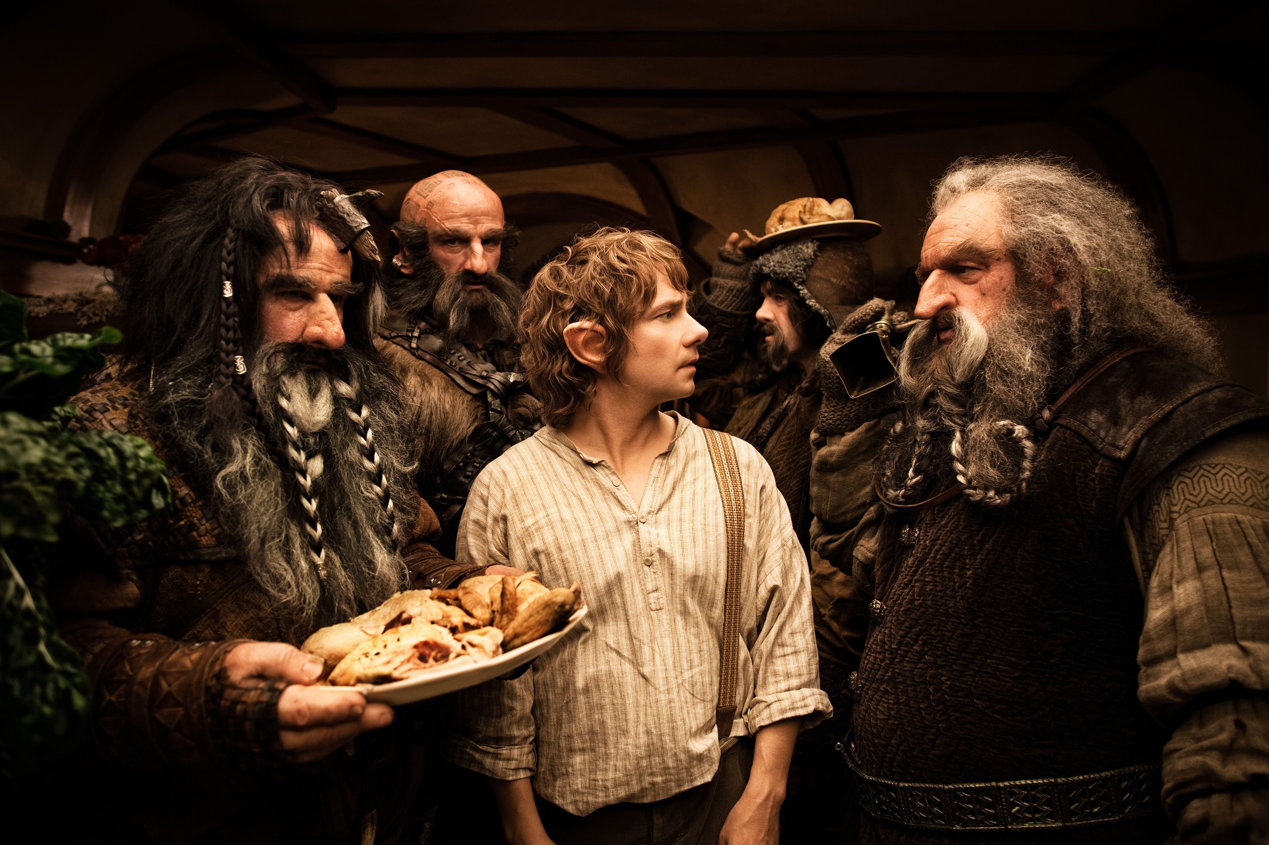 William Kircher, Graham McTavish, Martin Freeman, James Nesbitt and John Callen in The Hobbit