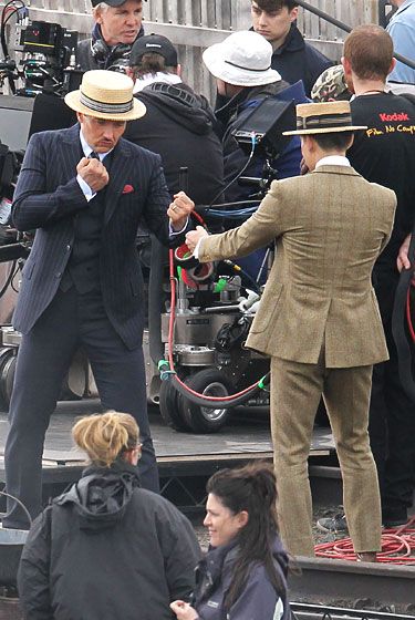 Tobey Maguire and Joel Edgerton on The Great Gatsby Set #5