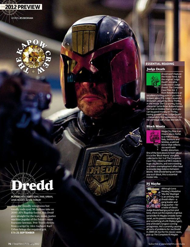 Karl Urban as Dredd