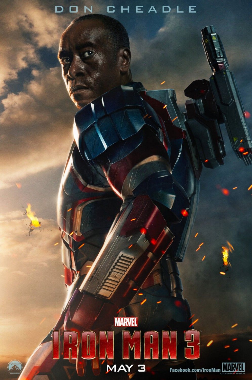 Iron Man 3 iron Patriot War Machine Character Poster