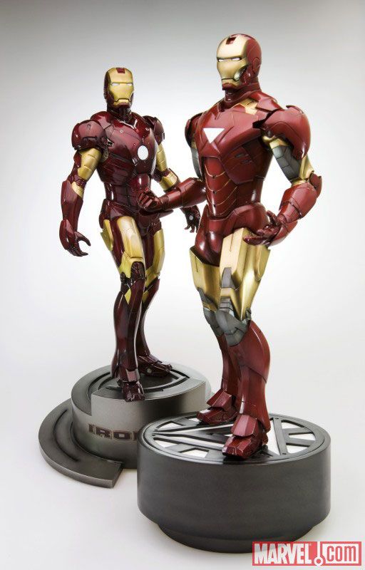 Kotobukiya's Iron Man 2 Mark VI and Mark V Statues