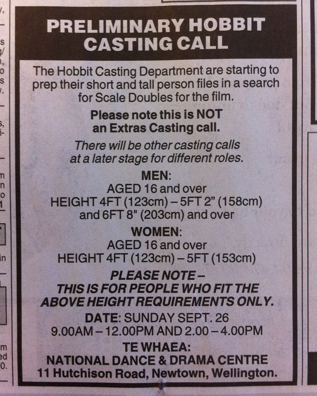 The Hobbit Casting Call