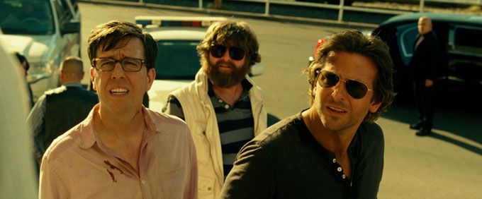 Ed Helms, Zach Galifianakis, and Bradley Cooper reunite as The Wolf Pack in The Hangover Part III <blockquote class=