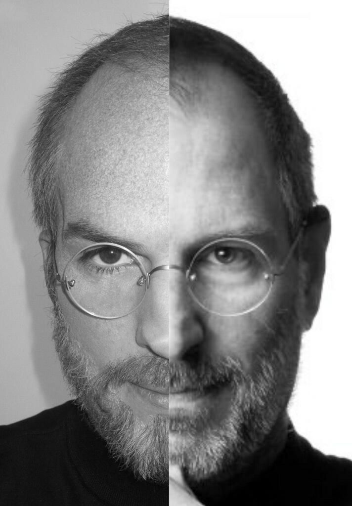 jOBS Ashton Kutcher Steve Jobs Split-Screen Photo
