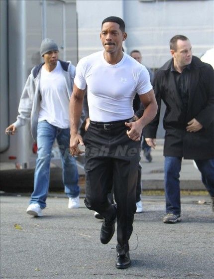 Will Smith on the set of Men in Black III