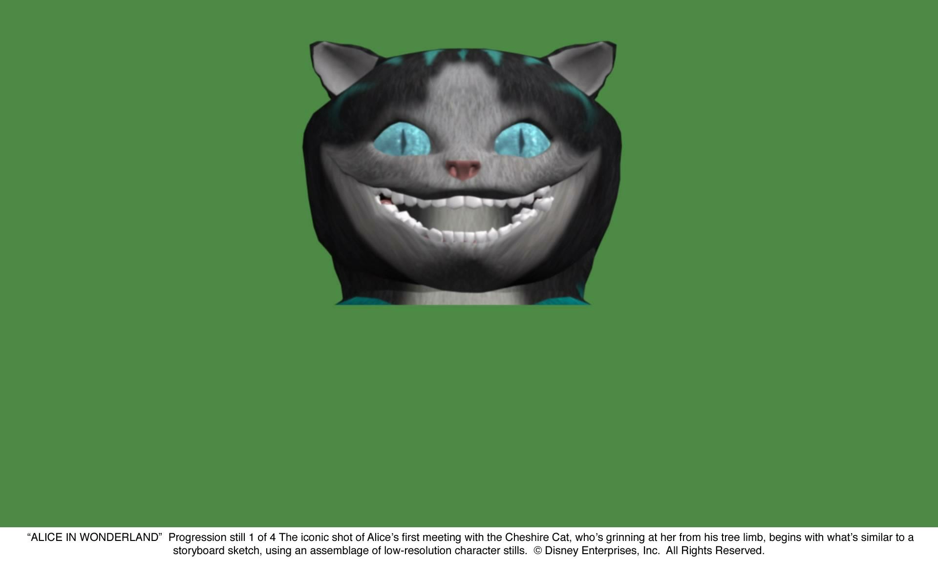 The Cheshire Cat against green screen
