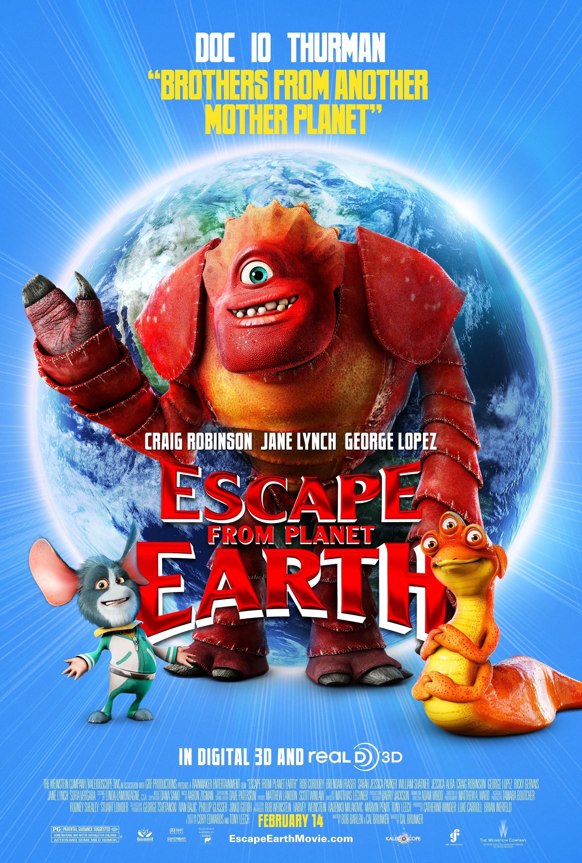 Escape From Planet Earth Doc, Io, and Thurman Character Poster