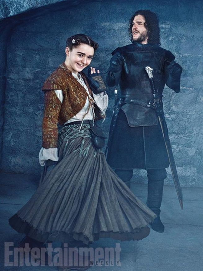 Game of Thrones Season 5 Maisie Williams and Kit Harington Portrait