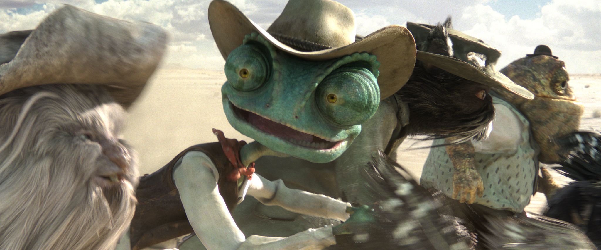 Rango rides off with Spoons, Elgin, and Buford <blockquote class=