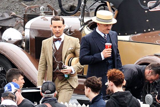 Tobey Maguire and Joel Edgerton on The Great Gatsby Set #3