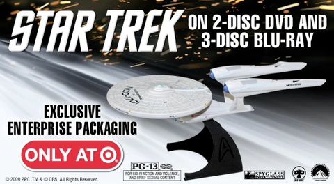 Target - Limited Edition Collectible Starship Enterprise Packaging on both 2-Disc DVD and 3-Disc Blu-ray