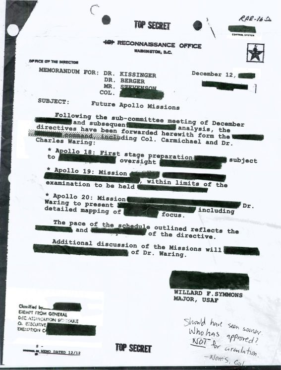 Apollo 18 Secret Document #1