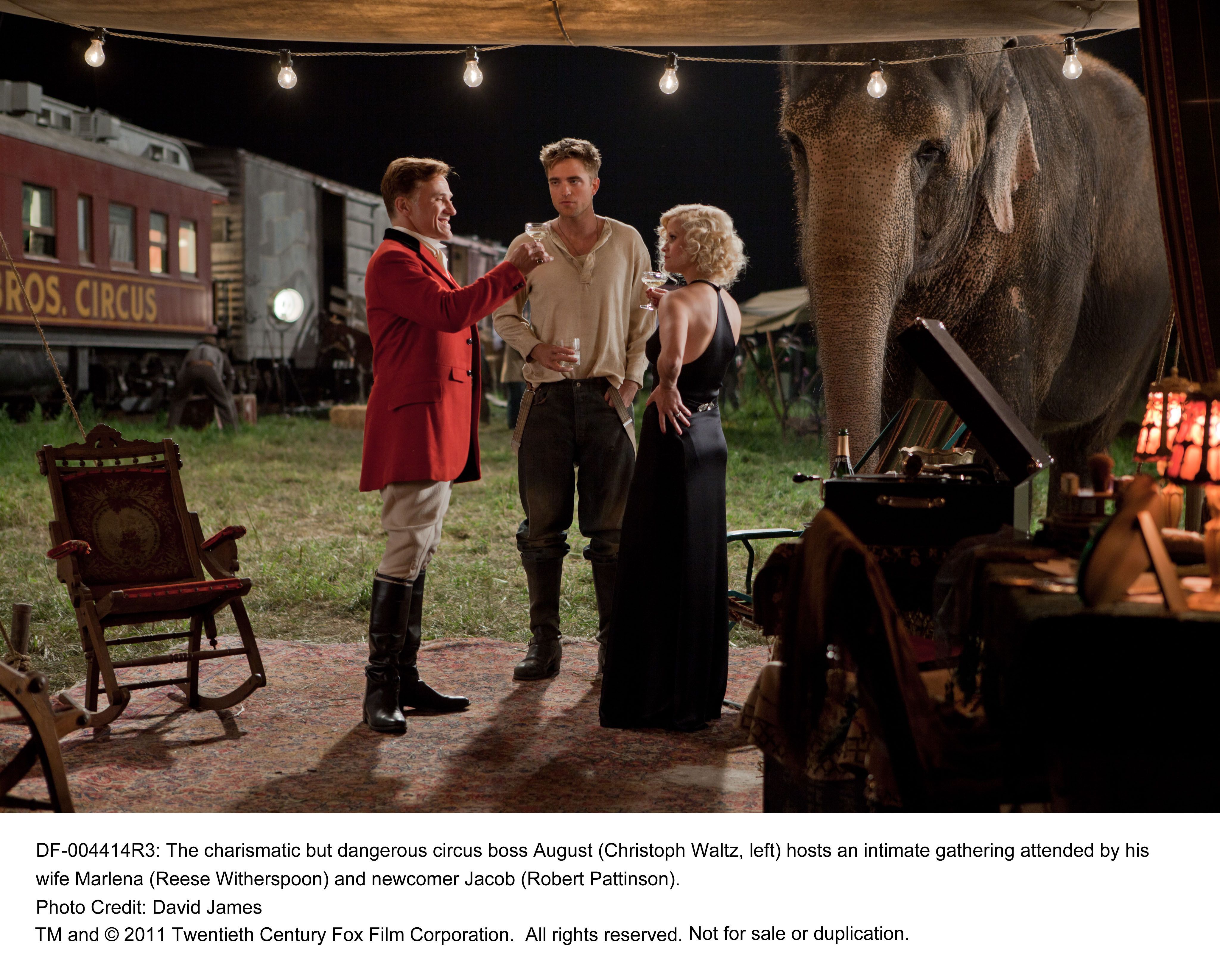 Christoph Waltz, Robert Pattinson and Reese Witherspoon in Water for Elephants