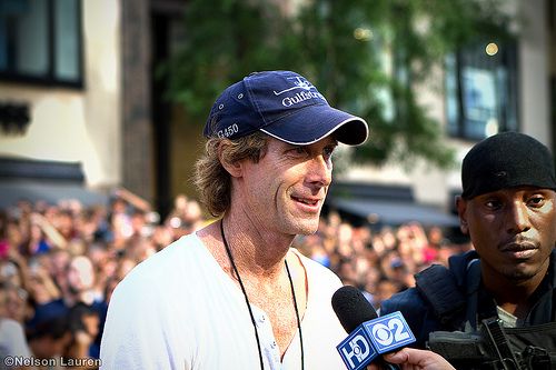 Michael Bay on the set of Transformers 3