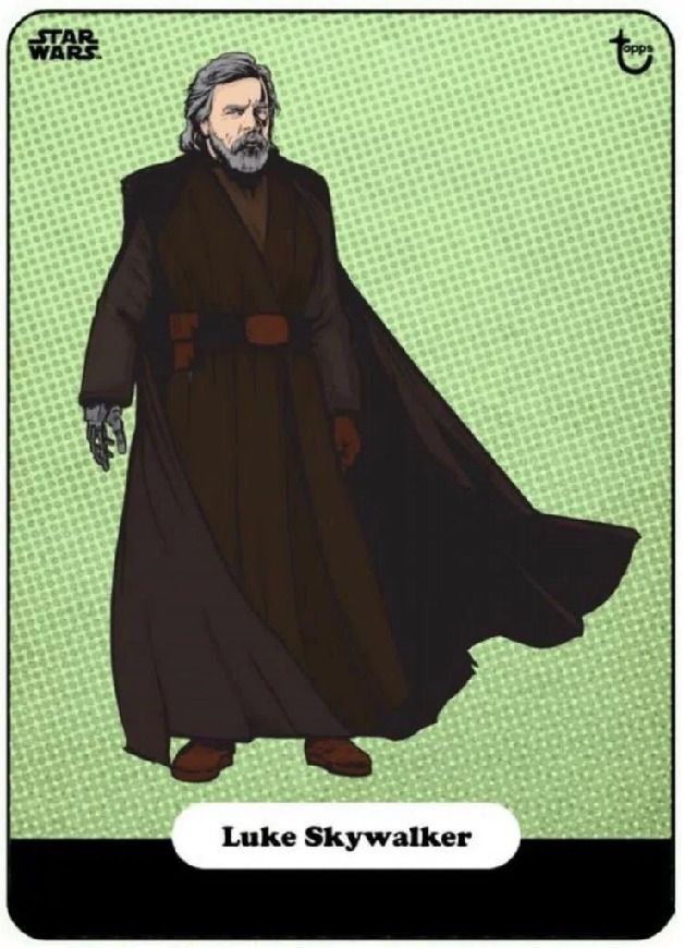 Luke Skywalker Last Jedi Topps Card
