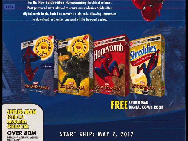 Spider-Man: Homecoming Cereal Boxes