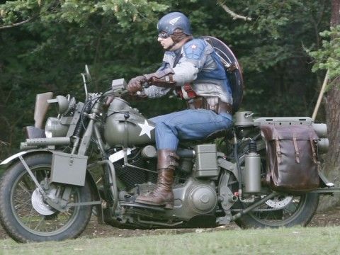 Captain America in costume on the Set #4