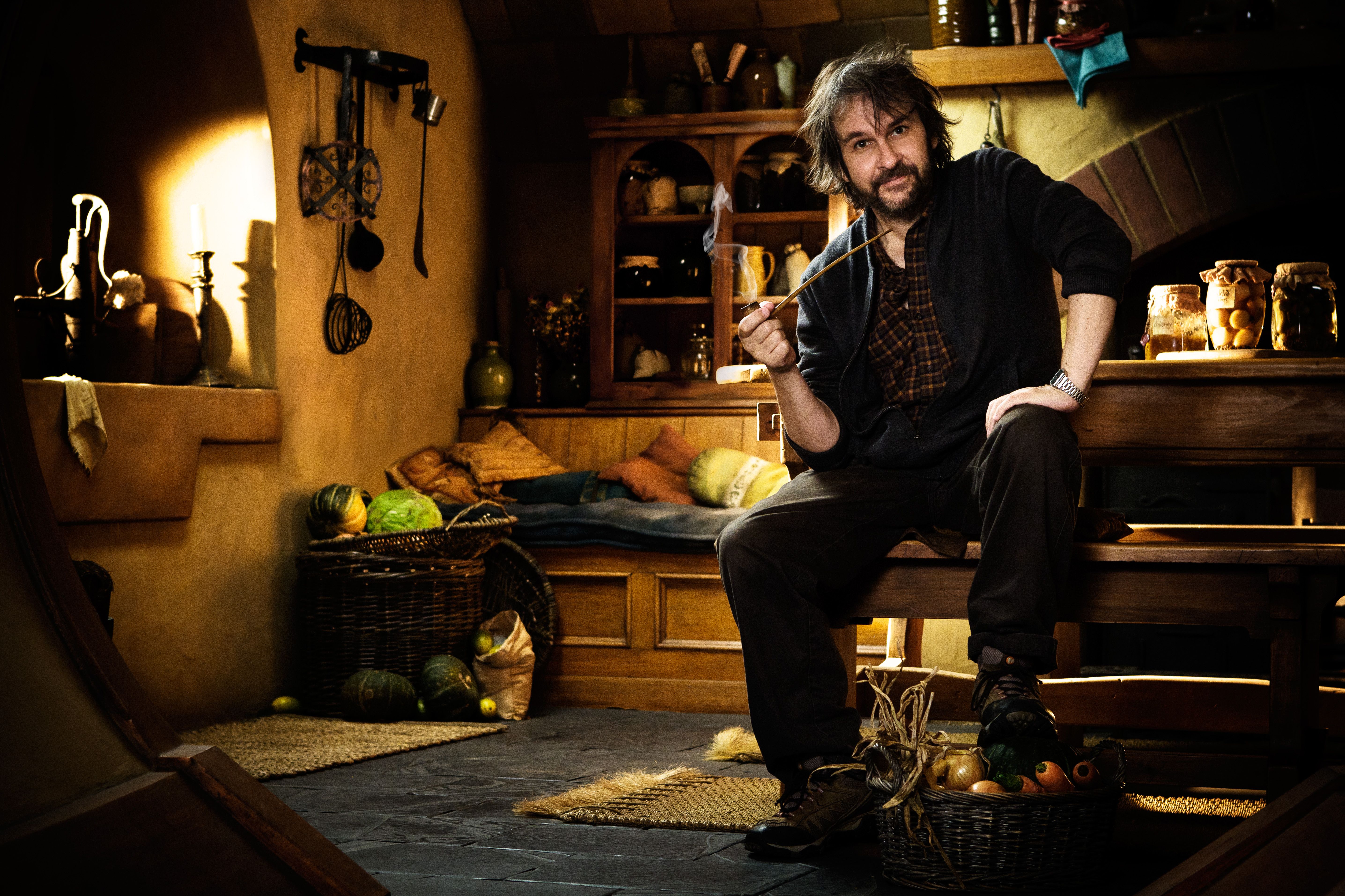 Peter Jackson on the set of The Hobbit #2