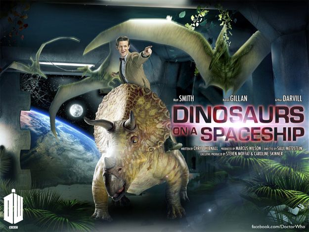 Doctor Who Dinosaurs on a Spaceship Promo Art