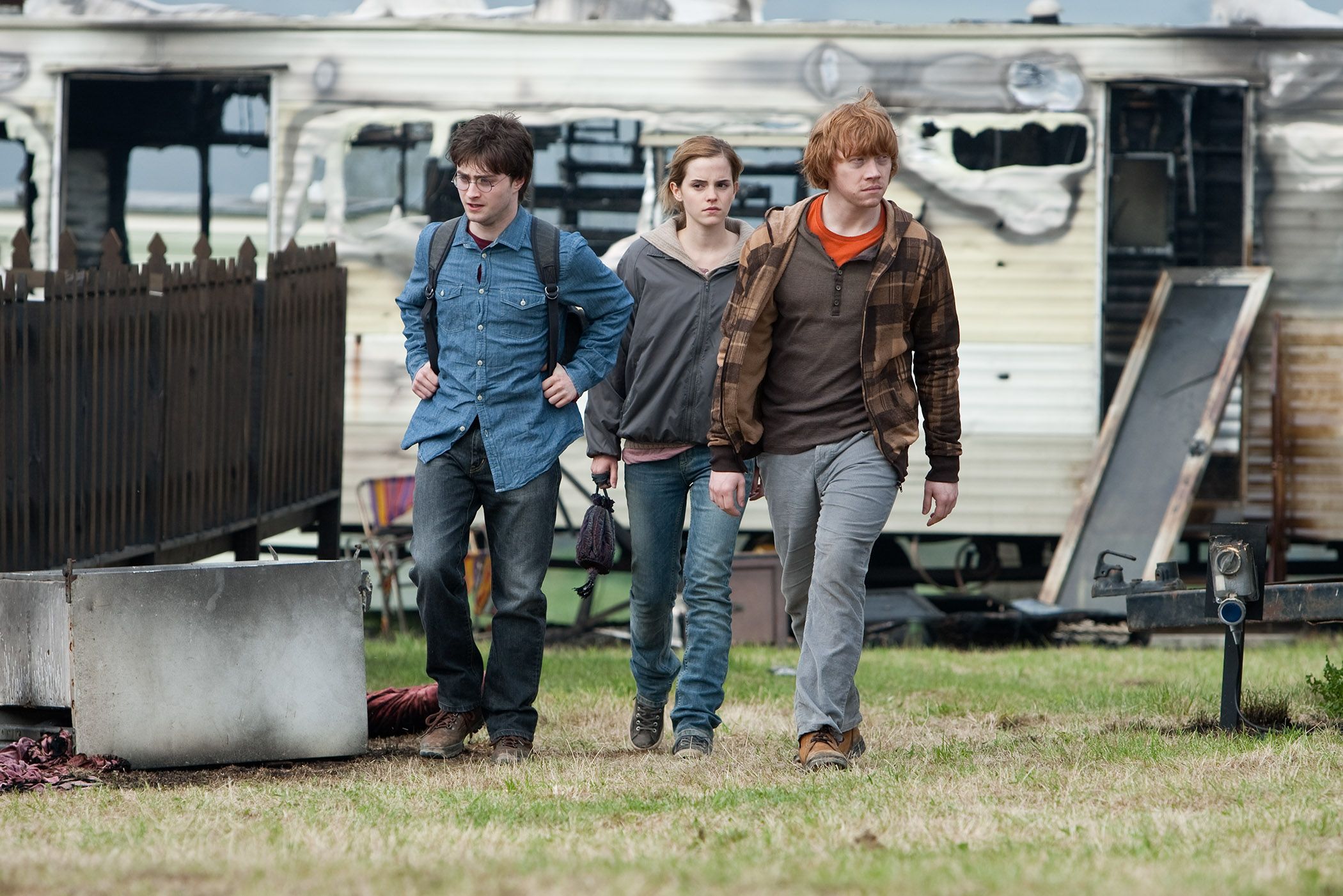 Daniel Radcliffe, Emma Watson and Rupert Grint in Harry Potter and the Deathly Hallows