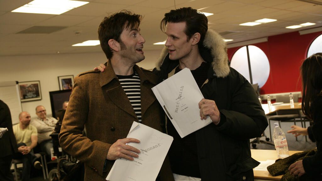 Doctor Who 50th Anniversary Read-Through Photo with David Tennant and Matt Smith