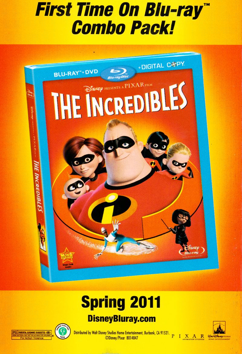 The Incredibles Blu-ray flier