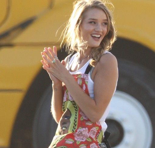 Rose Huntington-Whitley on set of Transformers 3