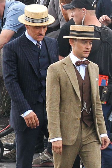 Tobey Maguire and Joel Edgerton on The Great Gatsby Set #7