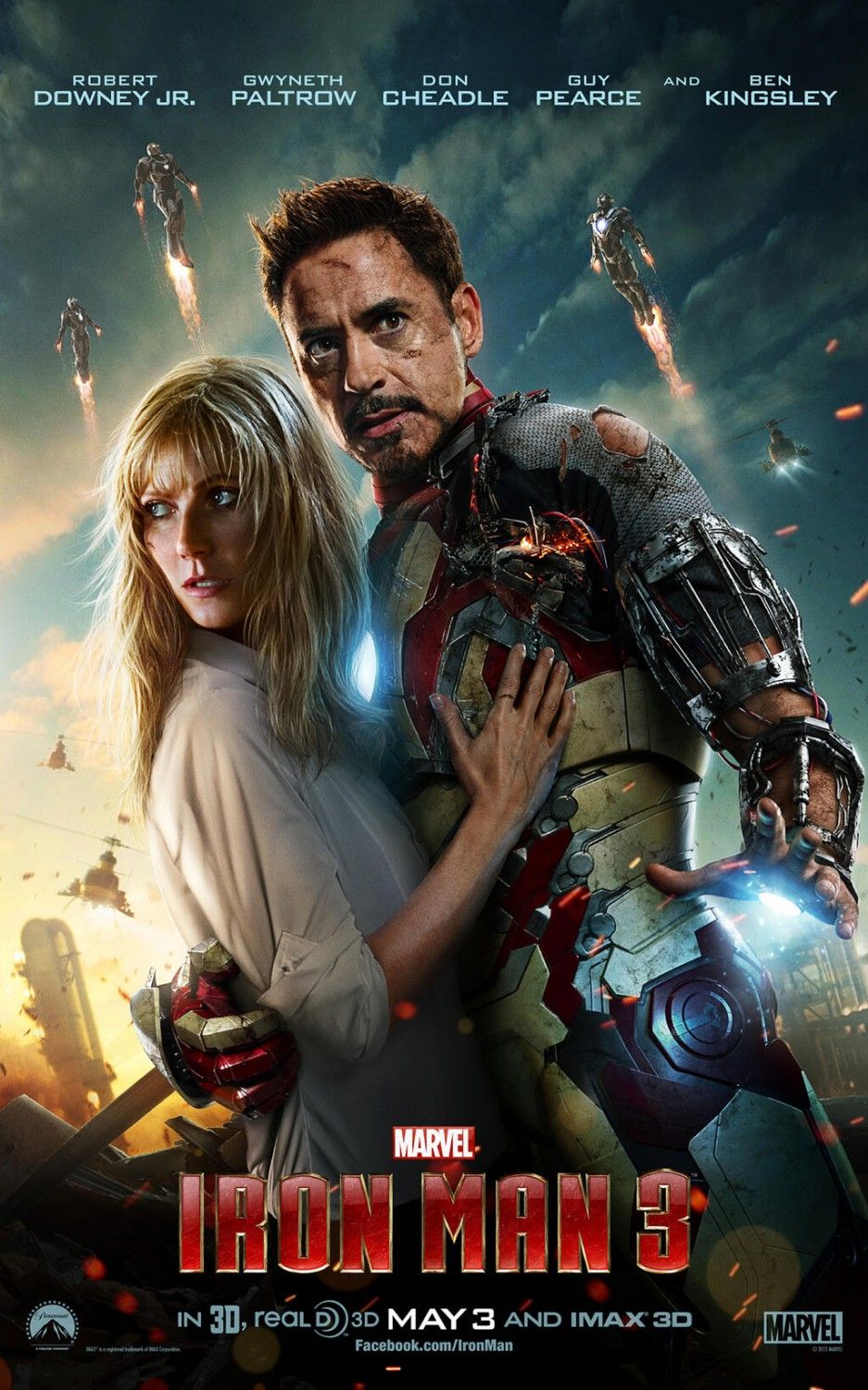 Iron Man 3 Tony Stark and Pepper Potts Poster