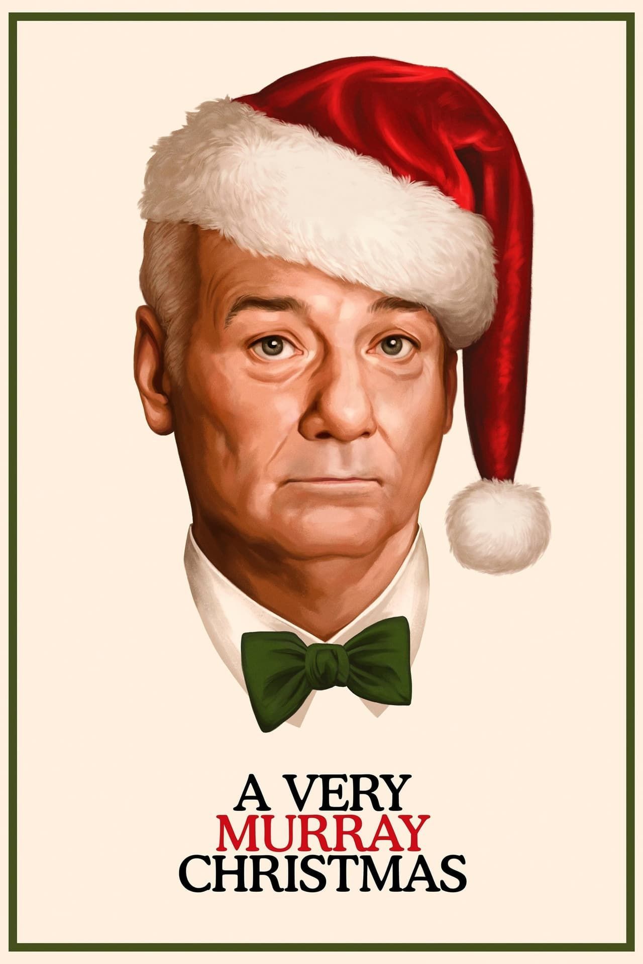 A Very Murray Christmas Movie Poster Showing Bill Murray in a Santa Hat