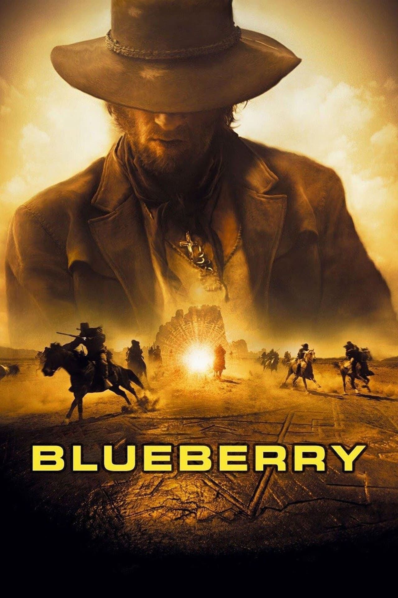 Blue Berry Movie Poster Showing Cowboys Fighting in the Sunlight